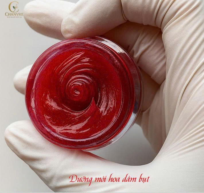 Dưỡng môi hoa dâm bụt